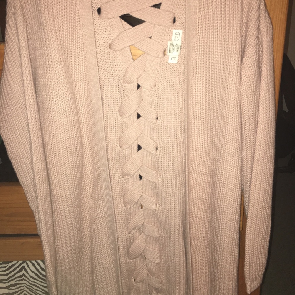 pink cardigan